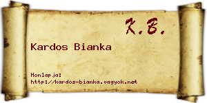 Kardos Bianka névjegykártya